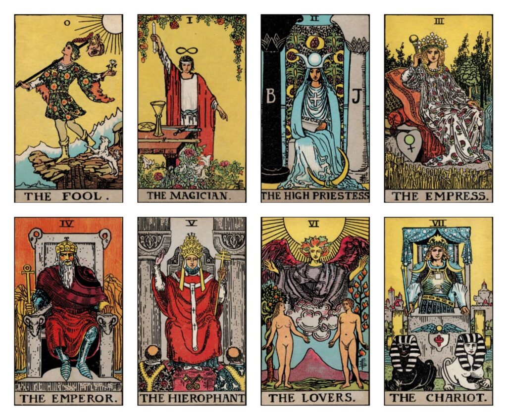 Sampling of Tarot's Major Arcana Archetypal Cards
